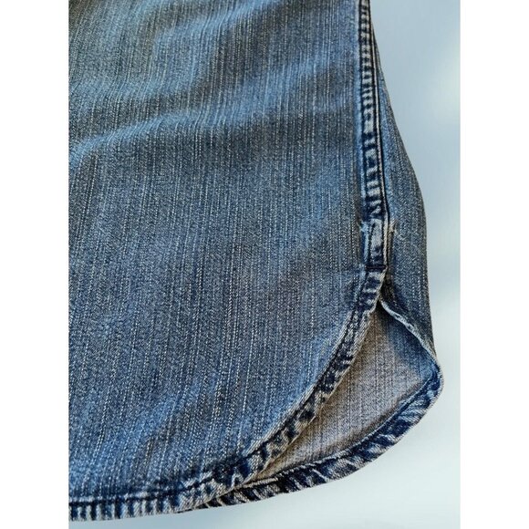 VTG Tommy Hilfiger Blue Button Up Denim Shirt Jacket Mens Size M Slim 44" Chest - Picture 8 of 9